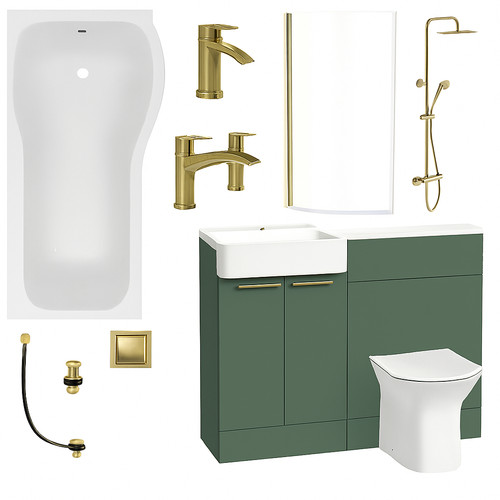 Green shape vanity - green, p