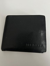 Ted Baker London Black Leather Bi-Fold Wallet with Coin Pouch & Unique Inner Pri