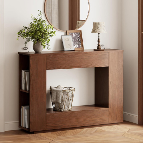 Walnut console table - table, with