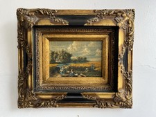 Stunning Antique Black & Gold Gilt Ornate Carvers & Gilders Frame - Oil Painting