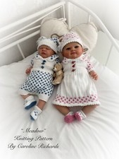 “Meadow” Romper & Dress Set Knitting pattern for Reborn doll 16 -22” or 0-3 Mth