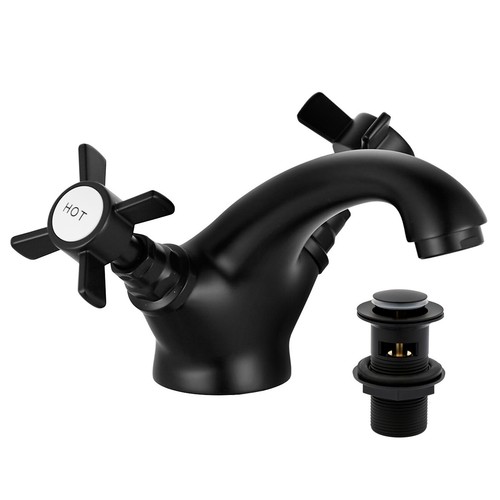 Black bathroom basin mixer tap - bathroom,