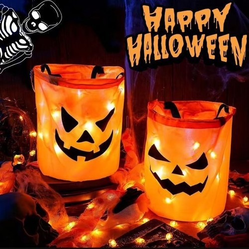 Led pumpkin candy basket - led,