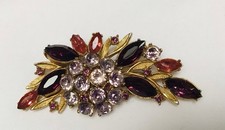 Vintage Large Sphinx Purples Pinks Lilacs Rhinestones Brooch