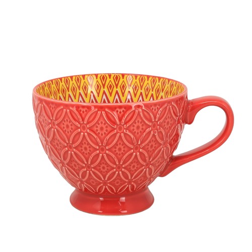 Red mug 350ml ceramic coffee - red,