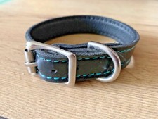 Dog Collar Black Real Leather