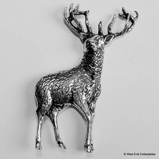 Red Deer Stag Pewter Pin