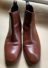 Super Dry Brown Leather Chelsea Boots Pull On - Men's UK Size 9/EU43 - Good cond