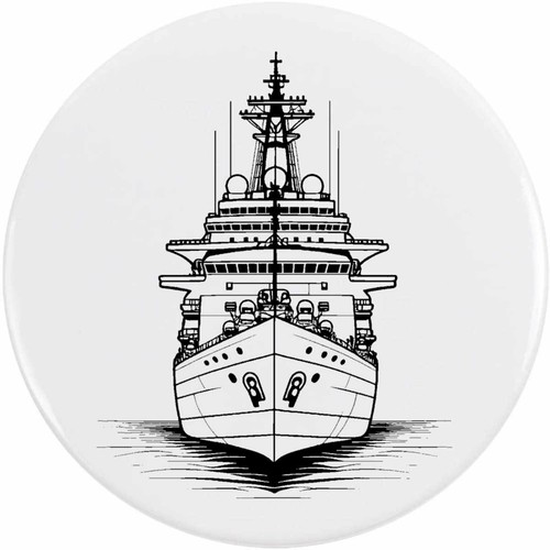 Military ship button pin - ship',