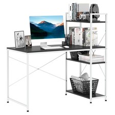 HOMCOM Computer Desk w/ Bookshelf  , Refurbished