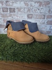 Timberland Wrap Fold 8403B Beige Leather Casual Shoes Roll Top Boots UK 7.5