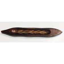 Wood Incense Burner with Leaf