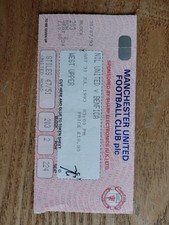 Complete Pre Season Friendly Ticket, Man Utd v Benfica 31 July 1993