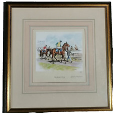Mandy Shepherd Signed Framed Limited Edition Print The Parade Ring Horse Racing