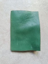 Vintage Real Leather Green Needle Case with Content