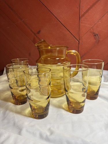 Vintage amber beehive glass - vintage,
