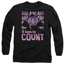 Sesame Street The Count Ah! Ah! Ah! Long Sleeve T-Shirt S-2XL, Black