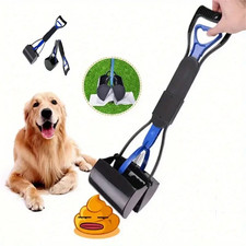 Long Handle Dog Cat Pet Pooper Scooper Poop Scoop Waste Jaw Grabber Dirt Pick up