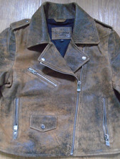 Women's Brown Leather Jacket Size Large (10/12) Bolongaro Trevor