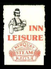 Matchbox label Inn Leisure Newquay Steam Beer Devon MF1127