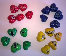 5 x Small Soapstone Hearts