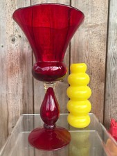 DECORATIVE WAVY RIM TALL RED