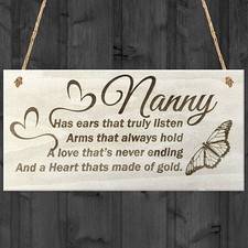 Nanny Wooden Plaque Birthday