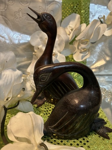 Vtg asian bronze pair ducks - asian,