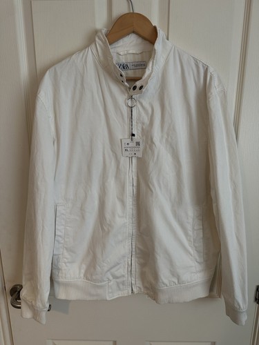 Zara white cotton jacket size - cotton,
