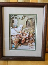 VINTAGE PENDELFIN DECOUPAGE FRAMED PICTURE - THE WORKSHOP OF FATHER RABBIT