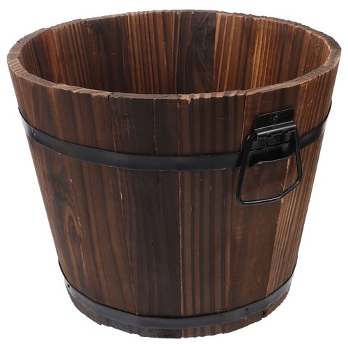 1pc solid wood bucket - solid,