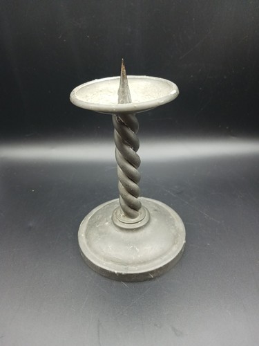 Vintage pewter candlestick - pewter,
