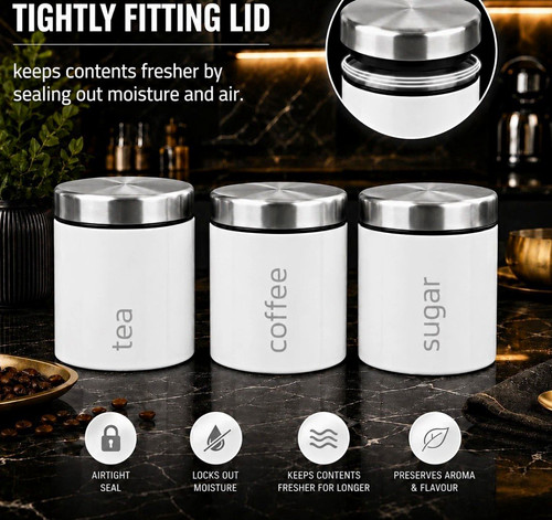 3pc airtight tea - airtight, sugar