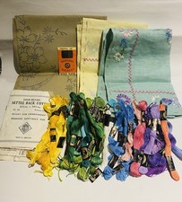 3 Vintage Embroidery Kits, Flowed/Plants, 50 Anchor Threads, Needles