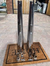 Pair of Slip on universal  megaphone silencers exhaust ends with sleeves