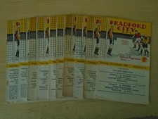 BRADFORD CITY 10 1950'S HOME PROGRAMMES NAMED