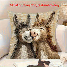 Donkey Kissing Cushion Cover