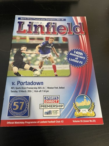 Linfield portadown 26 - portadown, 25/26