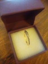 Vintage 9Carat Rose Gold & Platinum 0.10ct Diamond Illusion Set Eternity(Size P)