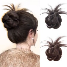 Messy Bun Head Wig Low Claw Chignon Shuttlecock Head Ponytail False Hair Pieces