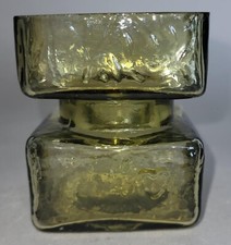 Retro Scandi Riihimäen Riihimaki Lasi Oy Pala Glass Vase Helena Tynell C1970 XS