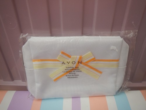 Avon makeup bag white yellow - bag, /yellow
