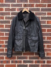 AllSaints Mens Leather Aviator