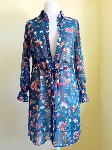 Zara tunic top kimono - kimono, blue