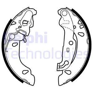 Rear brake shoe set - rear, ford