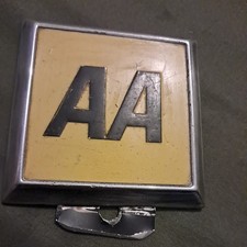 Vintage Classic Motoring Metal AA Square Car Grille Badge