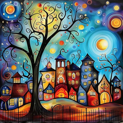 Our village cross stitch - (4),