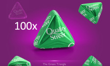 100 GREEN TRIANGLES QUALITY STREET DATED 08/26 CHOCOLATE CHOOSE YOUR OWN