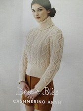 Knit Now Debbie Bliss Knitting Pattern Classic Cable Jumper Collar Aran 32-42"