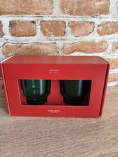 John Lewis Glass Votive Candle Holder - Green - Set of 2 - RRP £15 - Boxed New